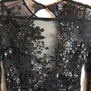 Gorgeous Black Sequin Peekaboo Gown